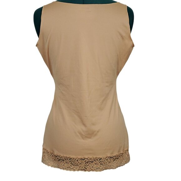 Spanx by Sara Blakely Womens Lacy Tank/Cami Sz 1X Nude Sheer Elastic Pull On - Picture 3 of 8